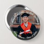 Graduation Photo Custom Text Graduate Keepsake Button (Vorne & Hinten)