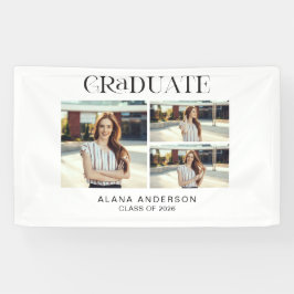Graduation Photo Modern Collage Custom Party Decor Banner