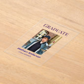Graduation photo name class of 20XX blue simple bo Acryleinladungen (Ablage )