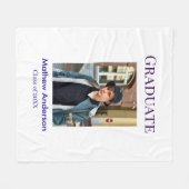 Graduation photo name class of 20XX blue simple bo Fleecedecke (Vorderseite (Horizontal))