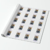 Graduation photo name class of 20XX blue simple bo Geschenkpapier (Ungerollt)