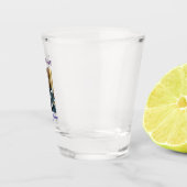 Graduation photo name class of 20XX blue simple bo Schnapsglas (Rechts)