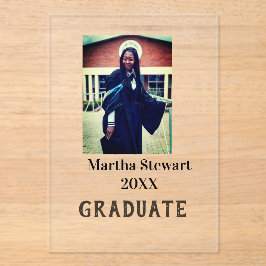 Graduation photo name year class university simple acryleinladungen