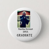Graduation photo name year class university simple button (Vorderseite)