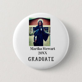 Graduation photo name year class university simple button