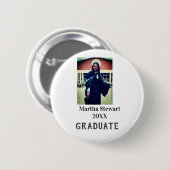 Graduation photo name year class university simple button (Vorne & Hinten)