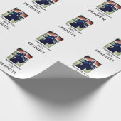 Graduation photo name year class university simple geschenkpapier (Ecke)