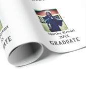 Graduation photo name year class university simple geschenkpapier (Rolleneckpunkt)