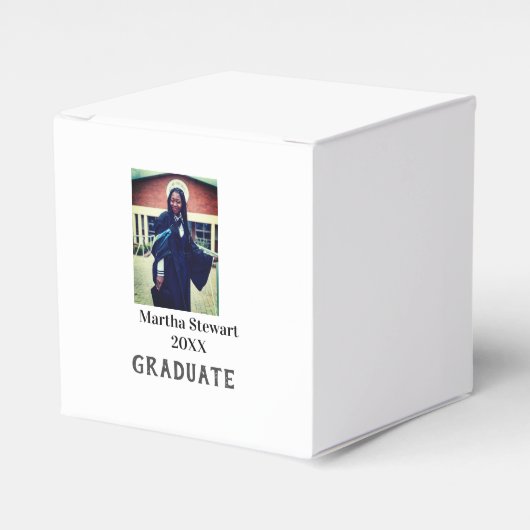 Graduation photo name year class university simple geschenkschachtel (Vorderseite)
