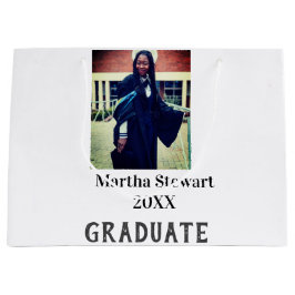 Graduation photo name year class university simple große geschenktüte
