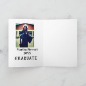 Graduation photo name year class university simple karte (Innenseite)