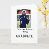 Graduation photo name year class university simple karte (Gelbe Blume)