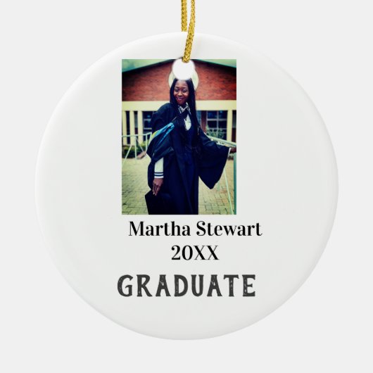 Graduation photo name year class university simple keramik ornament (Vorne)