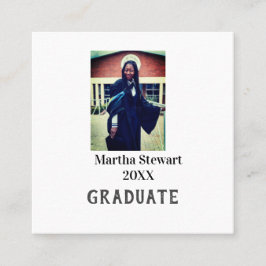 Graduation photo name year class university simple quadratische visitenkarte
