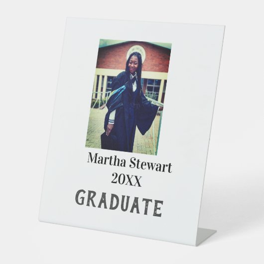 Graduation photo name year class university simple sockelschild (Vorderseite)
