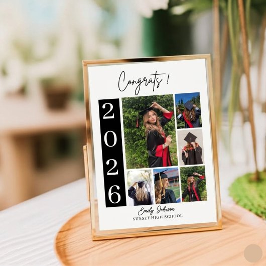 Graduation Photo Tabletop Sign Custom Class 2026 Fotoplatte