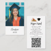 Graduation "Pizza Fund" Enclosure card Visitenkarte (Vorne/Hinten)