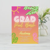 Graduation Pool Party Einladung (Stehend Vorderseite)