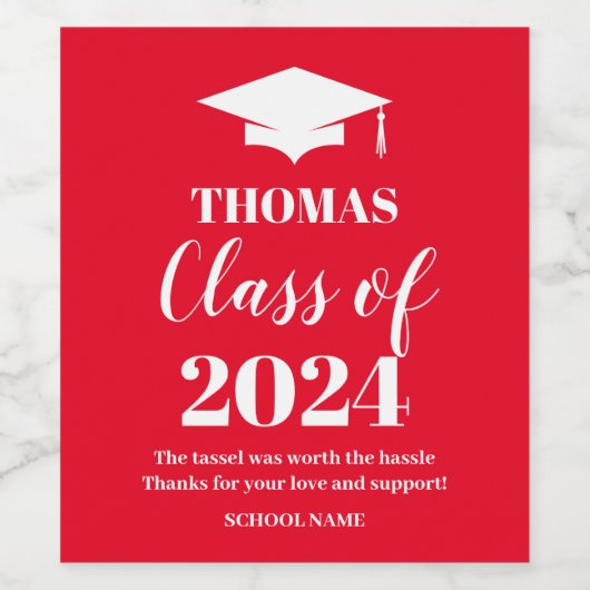 Graduation red wine label weinetikett (Einzelnes Label)