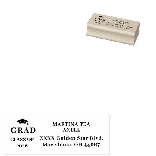 Graduation Return Address Label Gummistempel (Stempel)