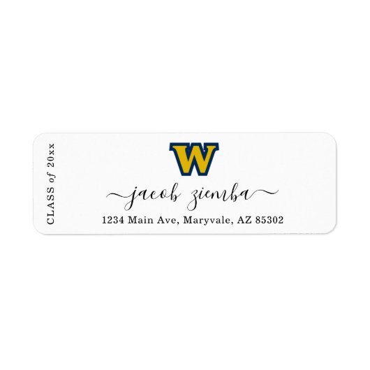 Graduation Return Address Label with School Logo (Vorne)