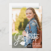 Graduation Script Announcement Einladung (Vorne/Hinten)