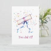 Graduation Scroll and Ribbon You Did It (Stehend Vorderseite)