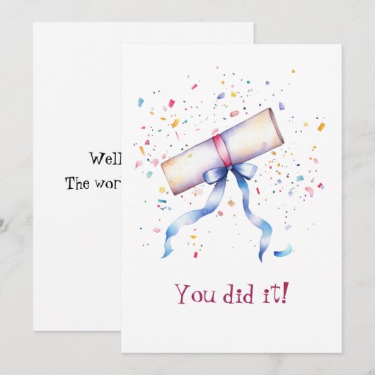 Graduation Scroll and Ribbon You Did It (Vorne/Hinten)