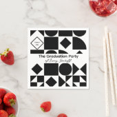 Graduation Simplistic Geometry Black and White Serviette (Beispiel)