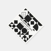 Graduation Simplistic Geometry Black and White Serviette (Ecke)