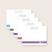 Graduation Sporty Stripes Deep Blue Dankeskarte