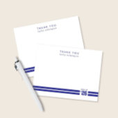 Graduation Sporty Stripes Deep Blue Dankeskarte