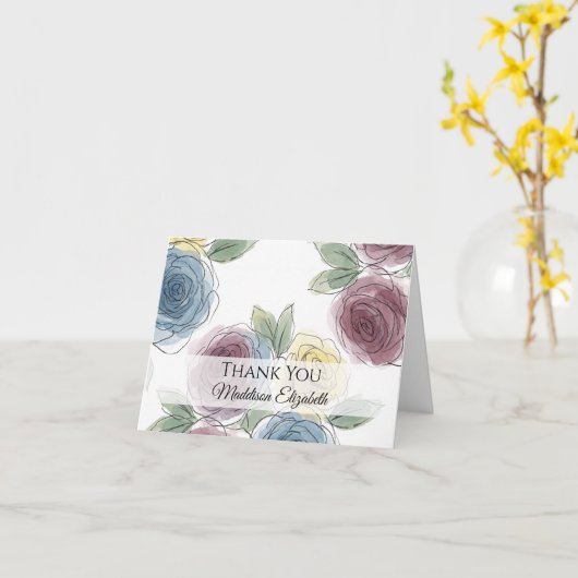 Graduation Thank  Karte (Gelbe Blume)