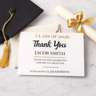  Graduation Thank You Card Editable 5x7 Dankeskarte