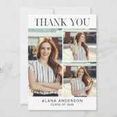 Graduation Thank you Photo Collage Modern Class Dankeskarte (Vorderseite)