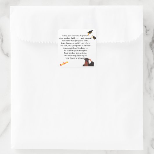  Graduation- Universal Design for all ages Quadratischer Aufkleber (Tasche)