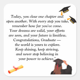  Graduation- Universal Design for all ages Quadratischer Aufkleber