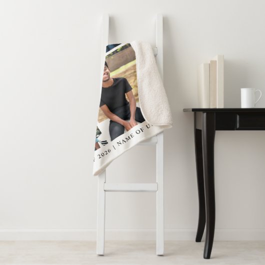 Graduation White Trendy 6 Photo Collage Sherpadecke (Beispiel)