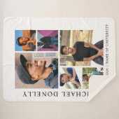 Graduation White Trendy 6 Photo Collage Sherpadecke (Vorderseite (Horizontal))