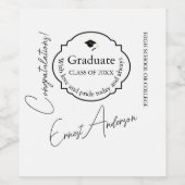 Graduation Wine Bottle Label Custom Gift Weinetikett (Einzelnes Label)
