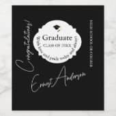 Graduation Wine Label Elegant Custom Keepsake Weinetikett (Einzelnes Label)