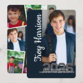 Graduation with several photo collage einladung (Vorne/Hinten)