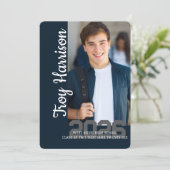 Graduation with several photo collage einladung (Stehend Vorderseite)