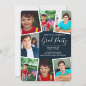 Graduation with several photo collage einladung (Rückseite)