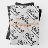 Graduation Wrapping Paper Set – Script “Graduate”  Geschenkpapier Set (Beispiel)