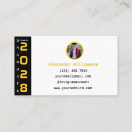 Graduation Yellow Black QR Code Modern Graduation Telefonnummerkarte