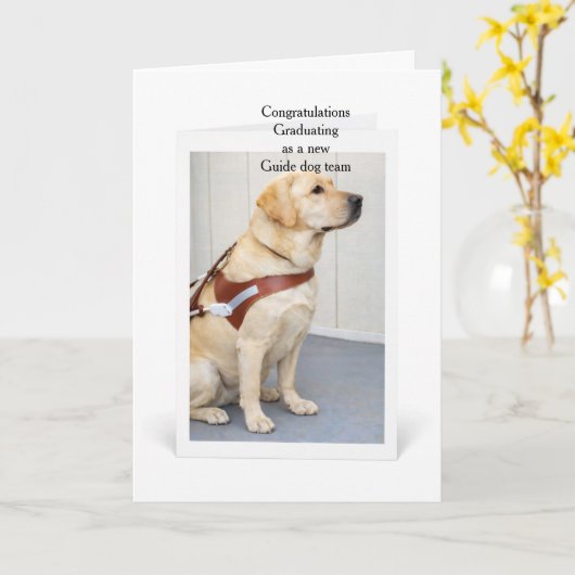 Graduation Yellow Labrador New Guide Dog Team Karte (Gelbe Blume)