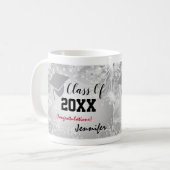 Graduationskap, Class Year 20XX Party Silver Kaffeetasse (Vorderseite Links)