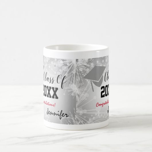 Graduationskap, Class Year 20XX Party Silver Kaffeetasse (Mittel)