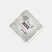 Graduationskap, Class Year 20XX Party Silver Serviette (Ecke)